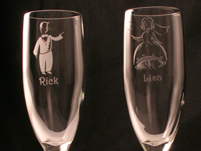 Etched Champagne Flutes